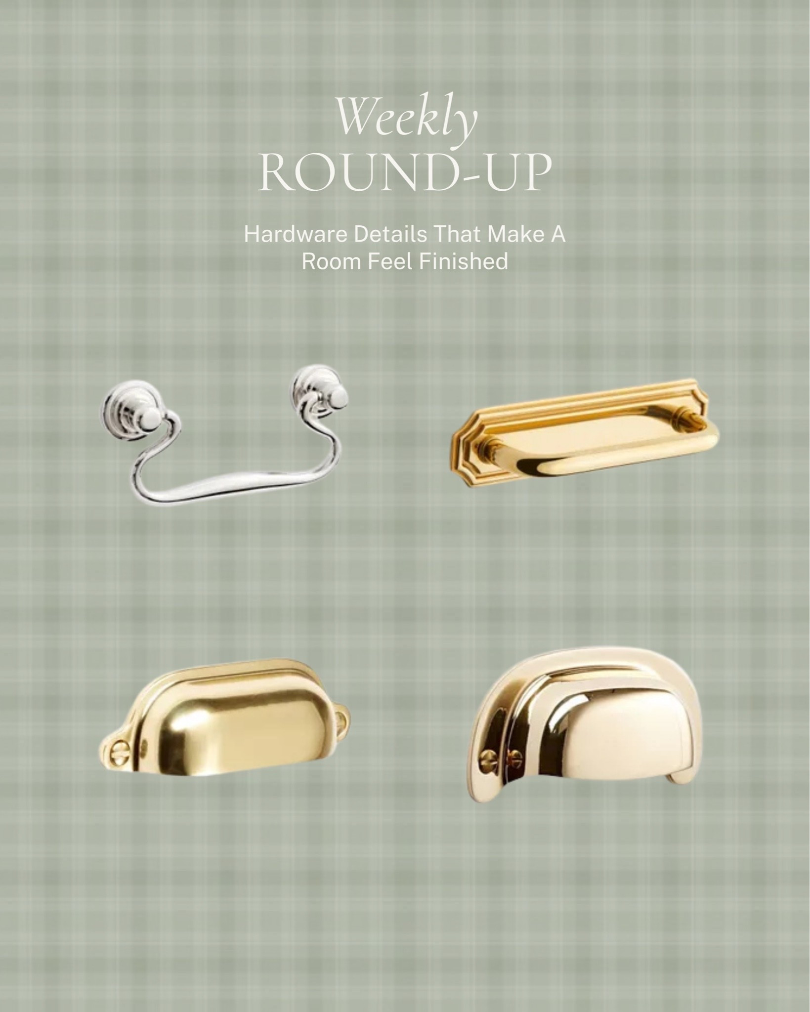 Hardware details that make a room feel finished. A polished chrome towel ring, a brass mail slot, and two brass cup pulls, small pieces, but the kind of small pieces that quietly elevate everything around them.

Shop the pieces here! #LTKhome