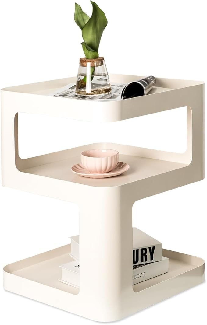XIV Side Table, Small End Table, Modern Nightstand, Accent Bedside Table, 3 Tier Night Stands, Me... | Amazon (US)