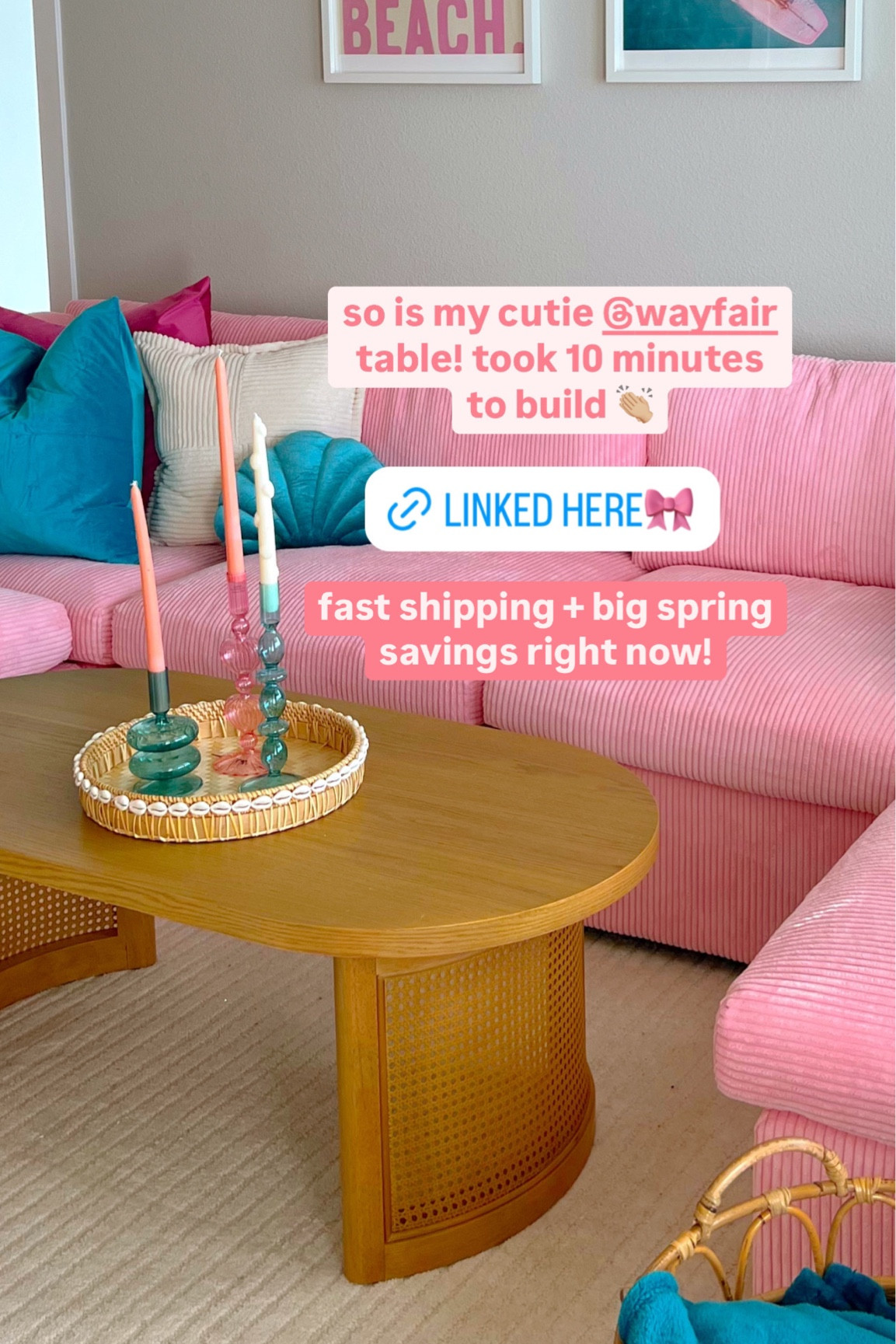 apartment brought to life by @wayfair🎀 - score ALL of my furniture for up to 70% off right now during their Spring Savings sale. easy to put together + fast shipping #wayfairpartner #wayfair #hometransformation #livingroominspo #livingroomrefresh 