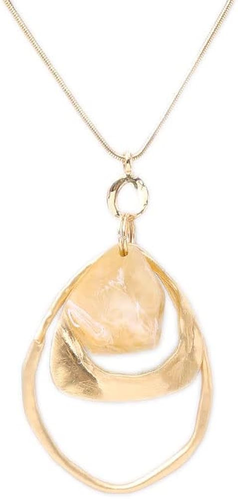 Z&R RETRO Elegant Women's Geometric Pendant Necklace Set - Silver, Gold, and Gray | Genuine Leath... | Amazon (US)