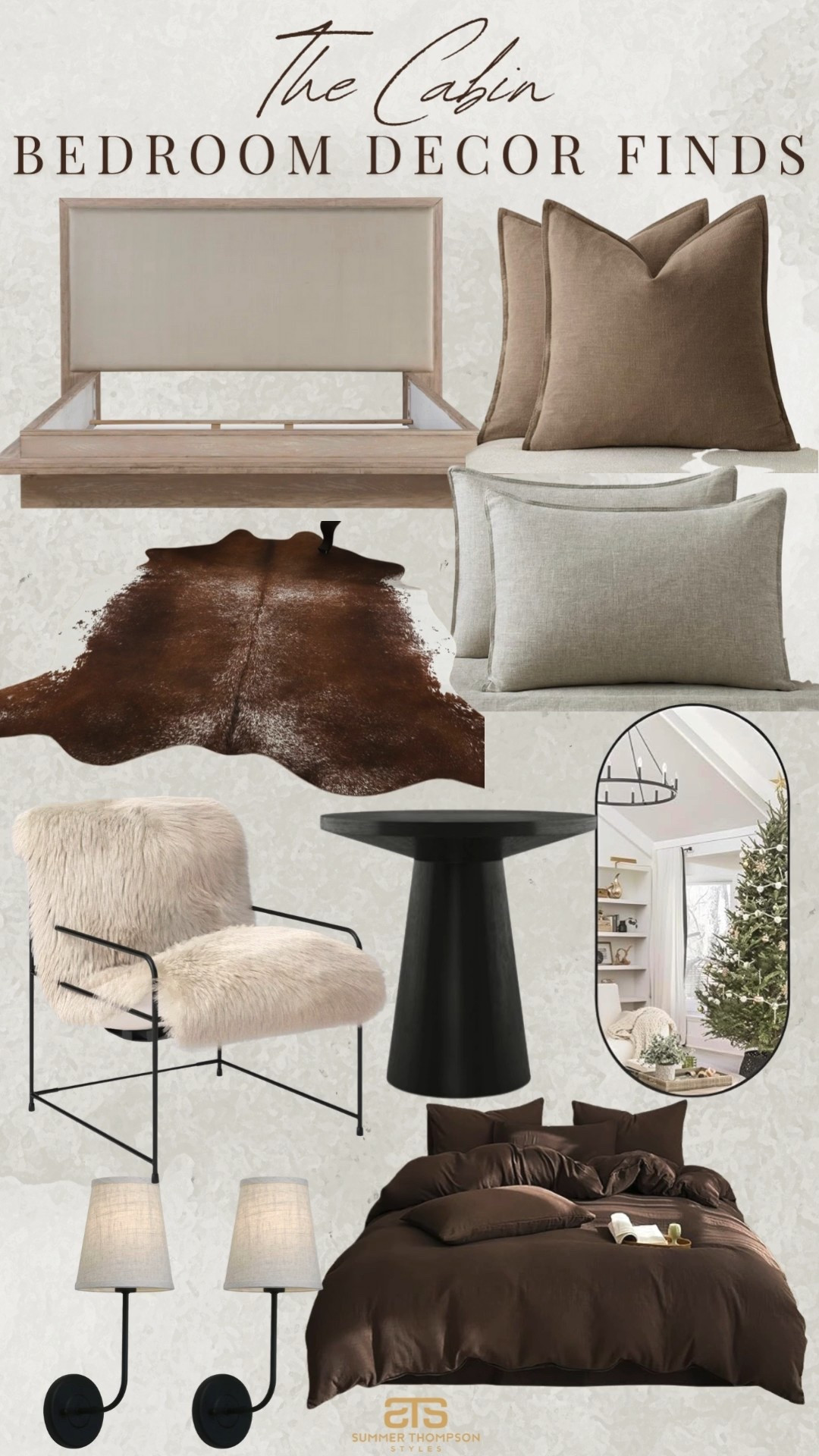 The cabin bedroom is always a favorite! 

Cabin. Faux fur rug. Accent chair. Side table. Mirror. Upholstered bed. Neutral.modern home. Trending  

#LTKFindsUnder100 #LTKSeasonal #LTKHome