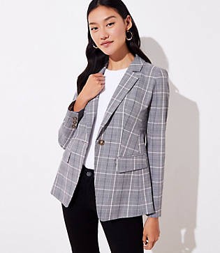 LOFT Plaid Modern Blazer | LOFT