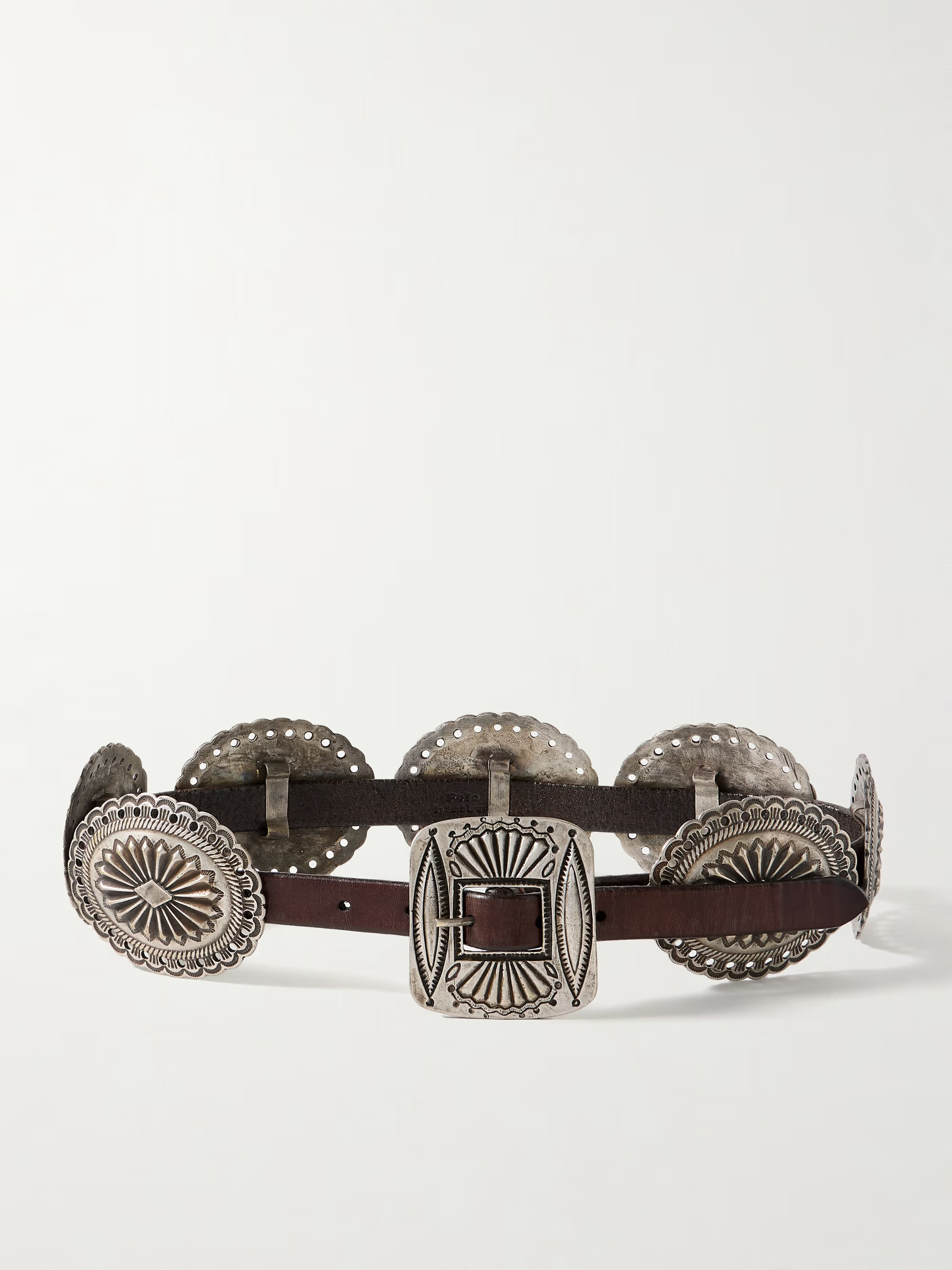 Embellished distressed leather belt | NET-A-PORTER (US)