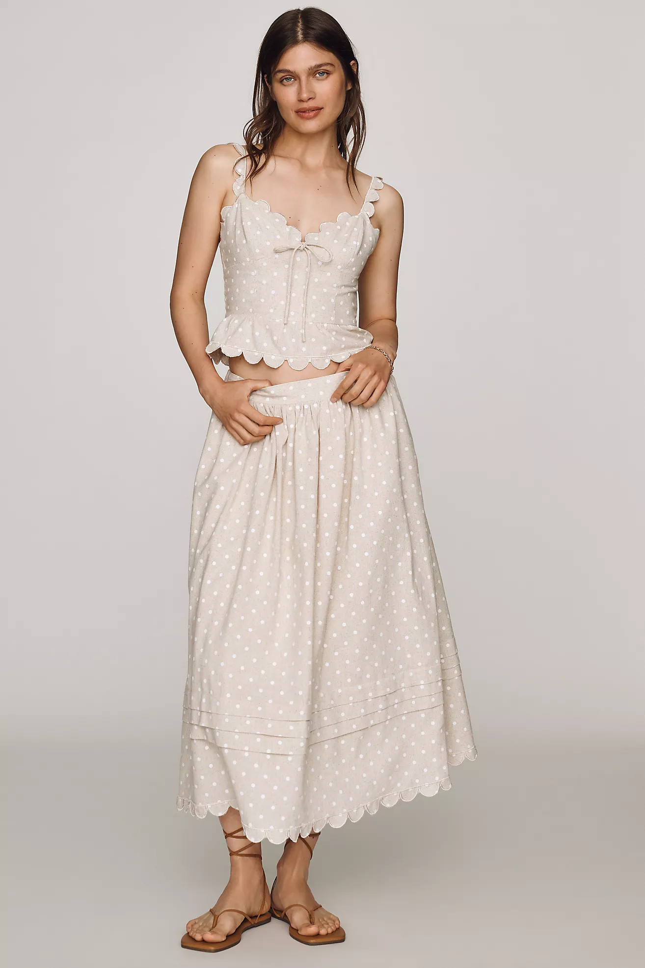 En Saison Elise Embroidered Midi Skirt | Anthropologie (US)