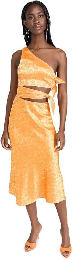 WAYF Women's Untouchable One Shoulder Knotted Midi Dress | Amazon (US)