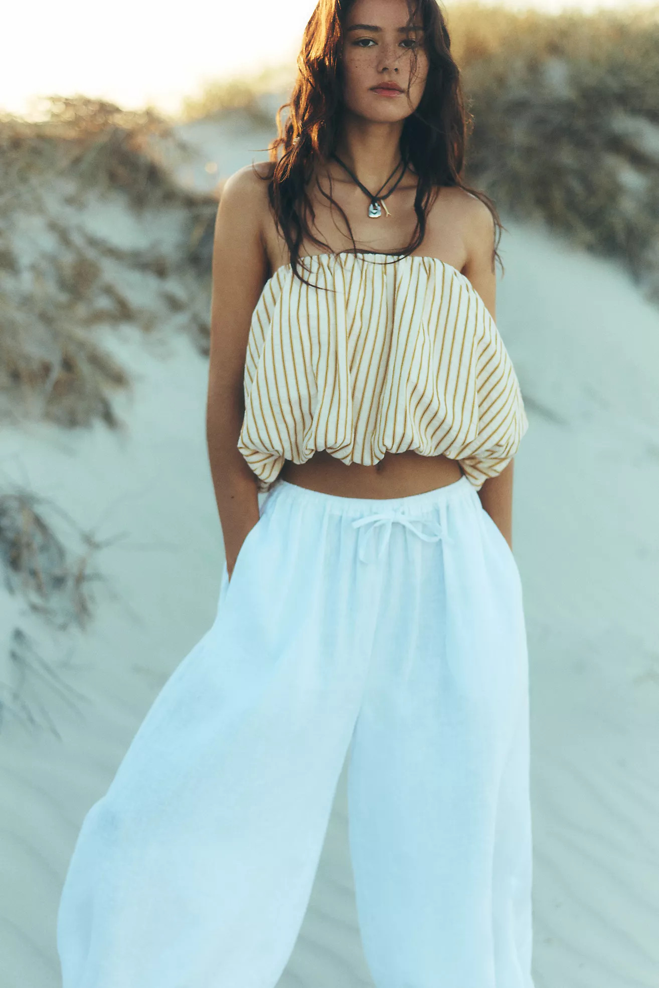 Self Contrast Linen Balloon Pants | Anthropologie (US)