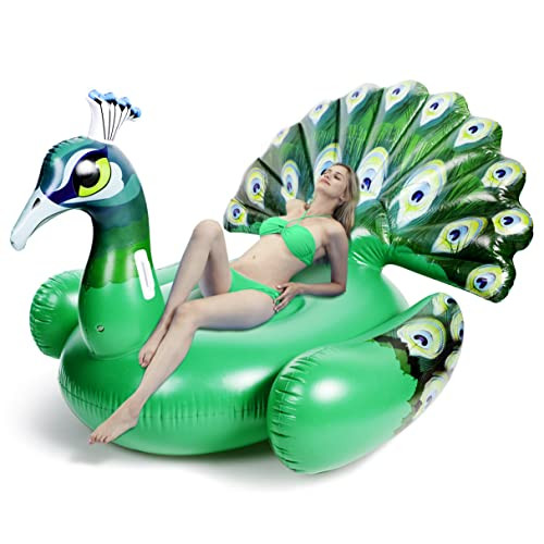 JOYIN Inflatable Peacock Pool Float - Giant Peacock Fun Beach Floaties, Pool Party Decorations Ad... | Amazon (US)