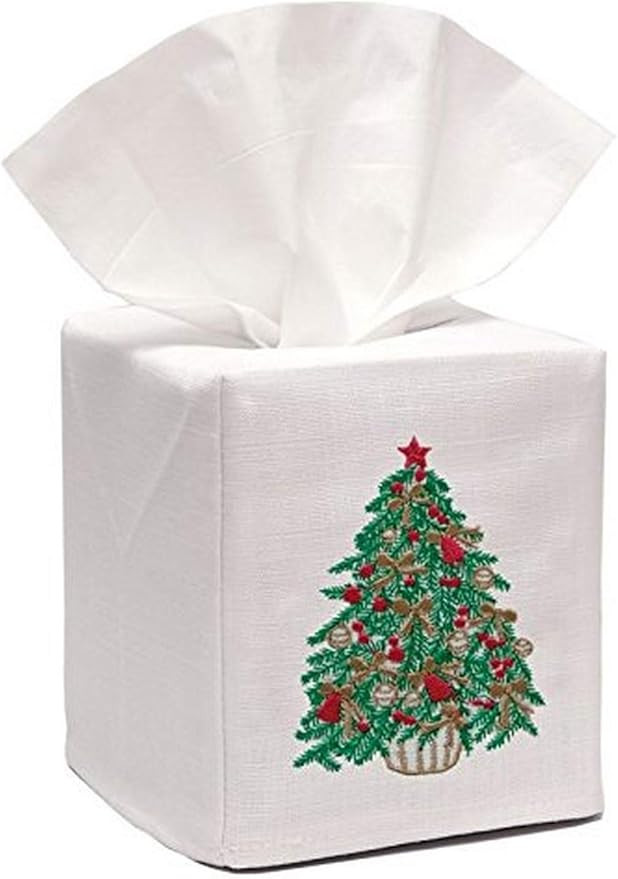 Jacaranda Living Square Tissue Box Cover, Linen/Cotton Fabric Tissue Holder, Decorative Cloth Tis... | Amazon (US)