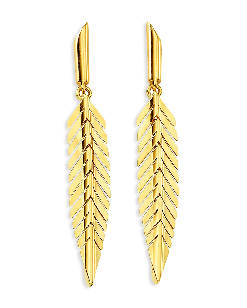 Cadar 18K Yellow Gold Small Feather Earrings | Bloomingdale's (US)