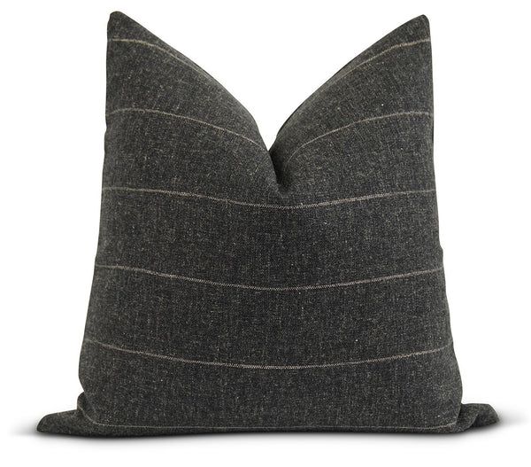 Rockville Charcoal Woven Stripe Pillow | Land of Pillows