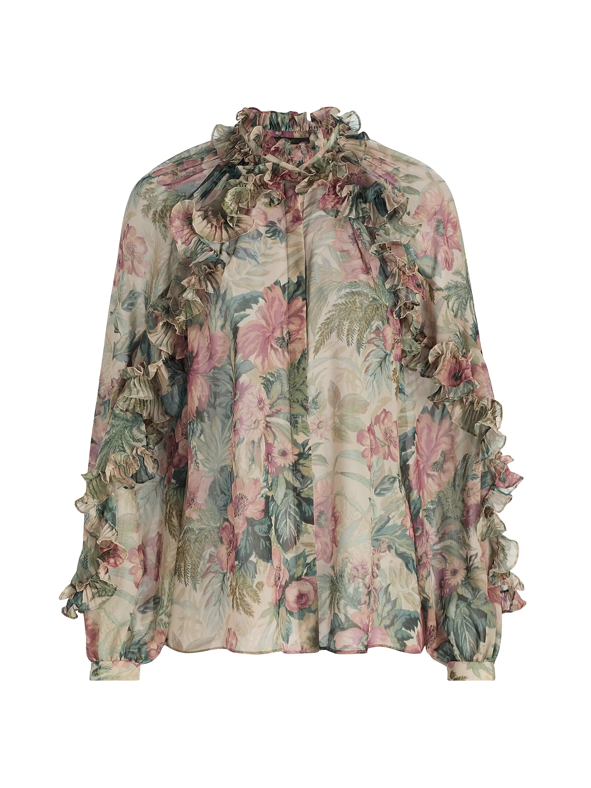 Esme Floral Chiffon Ruffled Blouse | Saks Fifth Avenue