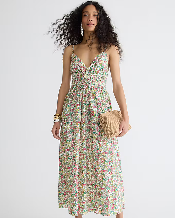 V-neck smocked-waist dress in Liberty® fabric | J. Crew US