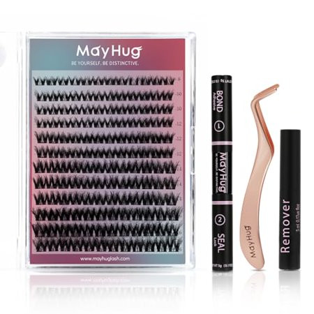 DIY Lash Extension Kit Mayhug 144 Pcs 3D Lash Clusters 12-18/D Curl with 10ml Bond and Seal Waterproof 5ml Lash Remover Lash Tweezers for Beginner Eyelash Extensions Kit at Home (Prism Kit) | Walmart (US)