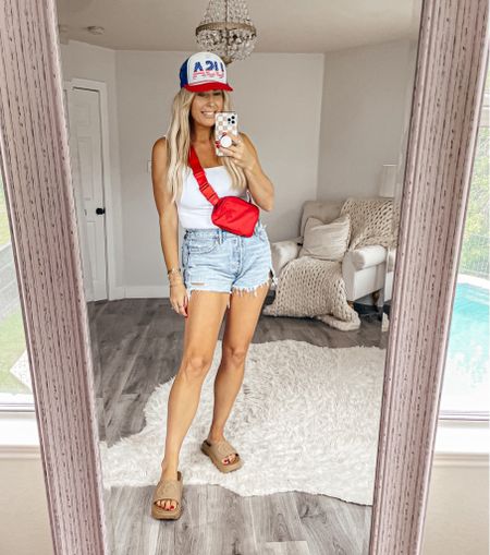 Summer outfit. Sandals. Memorial weekend. Looks for less. 
July 4th outfit. Sized up to a large in the tank top and jumpsuit. Free people inspired jumpsuit. 4th of July. Memorial weekend. Red, white and blue. Belt bag. Summer fashion. Trucker hat. Lake outfit 

#LTKFind #LTKunder50 #LTKsalealert

Follow my shop @thesuestylefile on the @shop.LTK app to shop this post and get my exclusive app-only content!

#liketkit 
@shop.ltk
https://liketk.it/4bFOh

Follow my shop @thesuestylefile on the @shop.LTK app to shop this post and get my exclusive app-only content!

#liketkit 
@shop.ltk
https://liketk.it/4FL8J    

Follow my shop @thesuestylefile on the @shop.LTK app to shop this post and get my exclusive app-only content!

#liketkit   
@shop.ltk
https://liketk.it/4FL91

Follow my shop @thesuestylefile on the @shop.LTK app to shop this post and get my exclusive app-only content!

#liketkit #LTKSwim #LTKMidsize #LTKVideo #LTKMidsize #LTKVideo #LTKSwim #LTKSwim #LTKVideo #LTKMidsize
@shop.ltk
https://liketk.it/4FL9L

#LTKVideo #LTKSwim