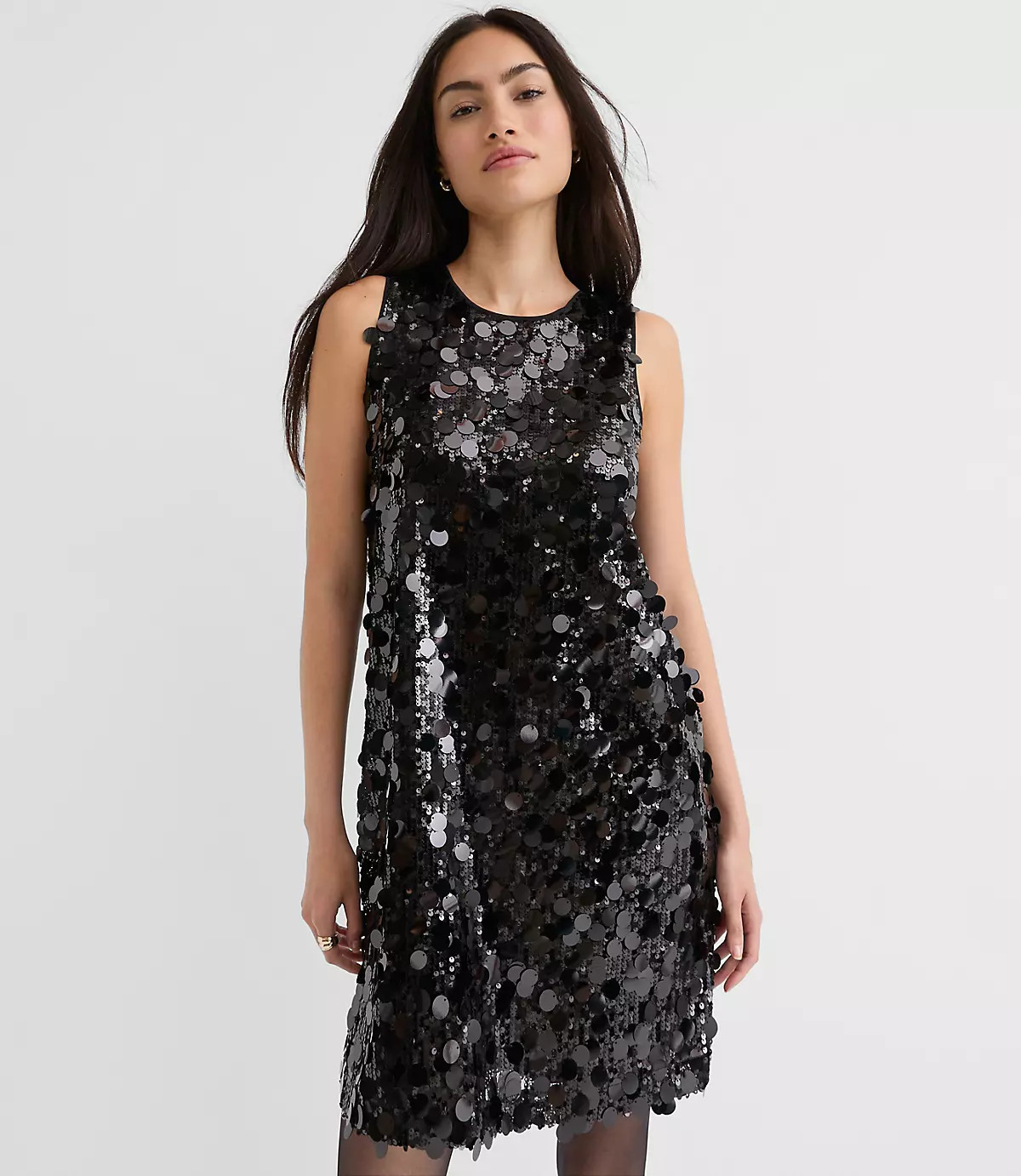 Sequin Satin Bow Back Mini Dress | LOFT