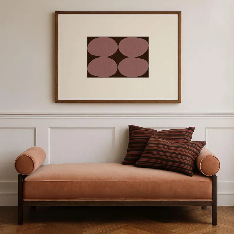 Minimalist Geometric Art Print: Red & Pink Shapes Collage | Etsy (Global)