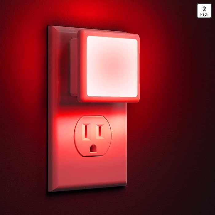 L LOHAS LED Red Night Lights Plug into Wall 2-Pack, Plug in Night Light | Amazon (US)