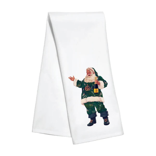 Kitchen Towel - Green Santa | Toss Designs