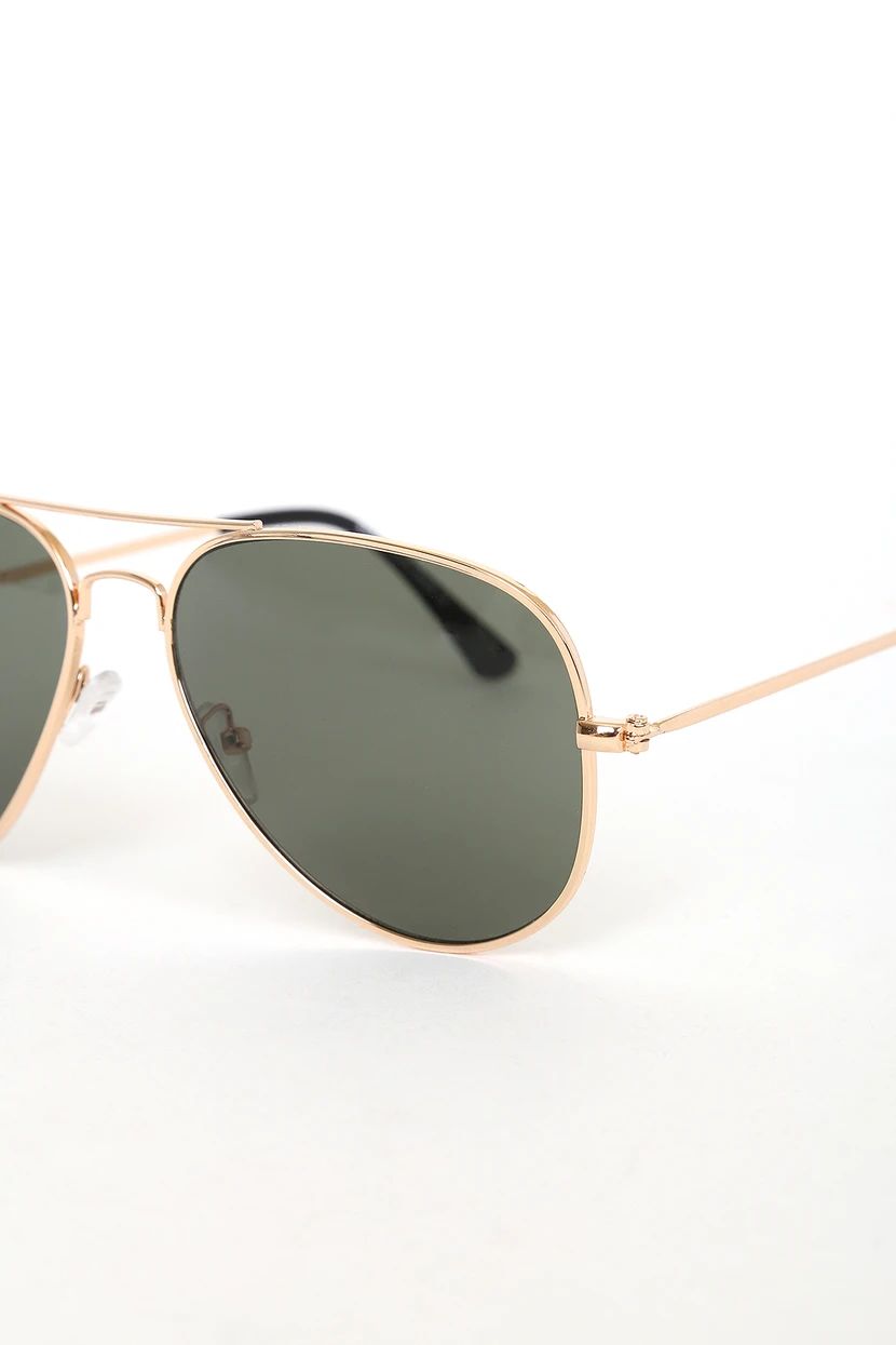 Make My Day Gold Aviator Sunglasses | Lulus (US)