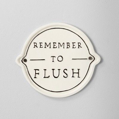 'Remember To Flush' Wall Sign White/Black - Hearth & Hand™ with Magnolia | Target