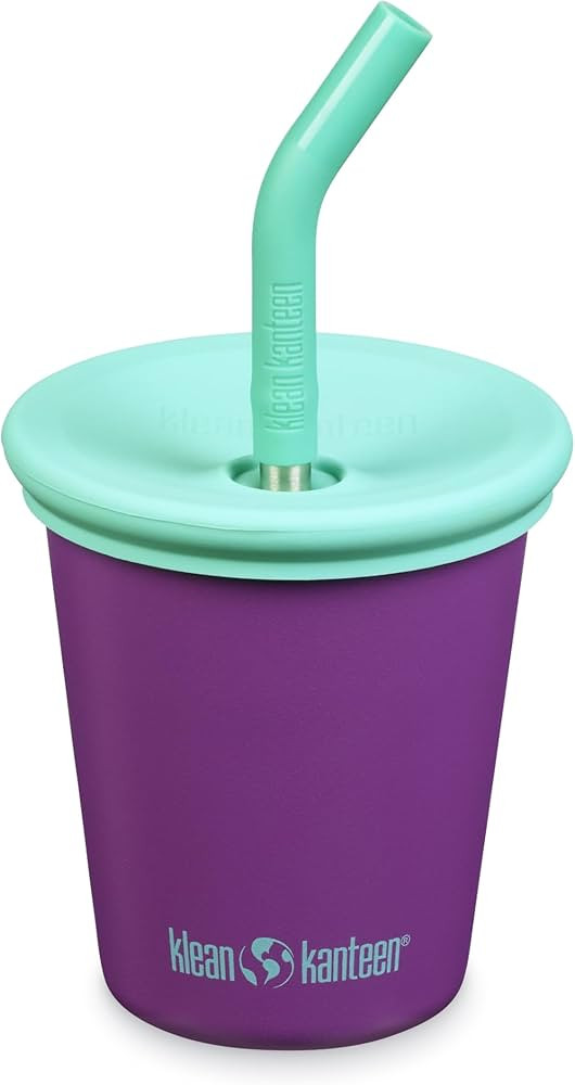 Klean Kanteen Kid Cup 10oz Stainless Steel Cup with Spill-Poof Straw Lid - Sparkling Grape | Amazon (US)