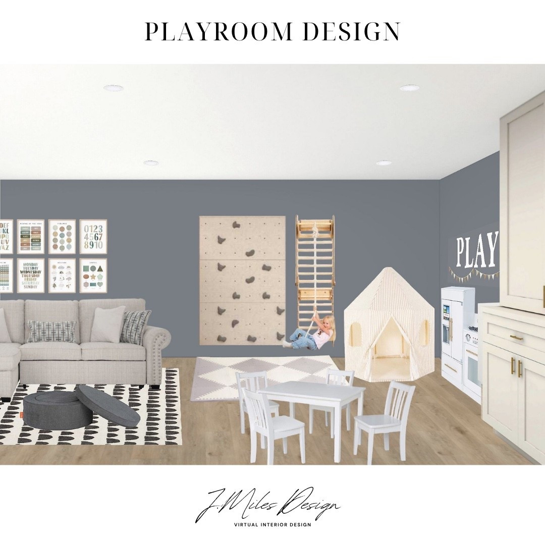 Where style meets play ✨
This playroom design combines fun, function, and kid-approved features — from the rock wall and swing set to the cozy tent and neutral tones parents will love too. Everything’s shoppable and made to grow with your littles!
#PlayroomGoals #VirtualInteriorDesign #LTKKids #KidFriendlyStyle #JMilesDesign #InteriorInspo #PlayroomDecor #FunctionalDesign

#LTKKids #LTKFamily #LTKHome