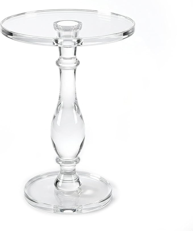 Acrylic End Table,Acrylic Side Table,Modern Nightstand with Clear Small Round Top and Solid Post ... | Amazon (US)