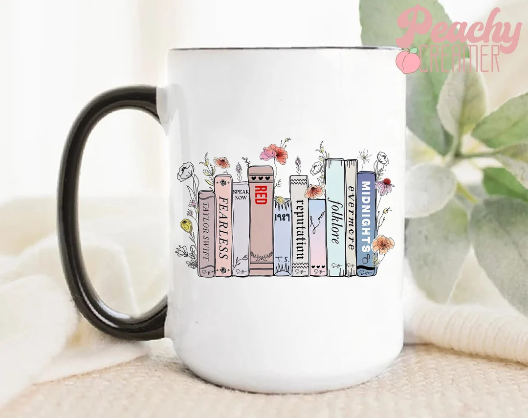 Albums As Books Mug, Country Music Mug Gift, Reading Taylor Album Mug, Vintage Taylor Coffee Mug,... | Etsy (US)
