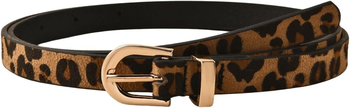 Verdusa Women's Leopard Print Belts PU Leather Waist Belts | Amazon (US)