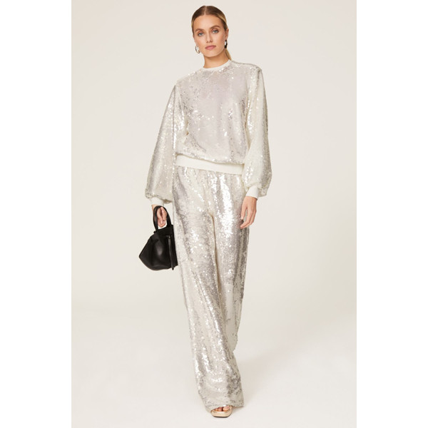 Ted Baker London Leipa Sequin Sweatshirt silver | Rent the Runway