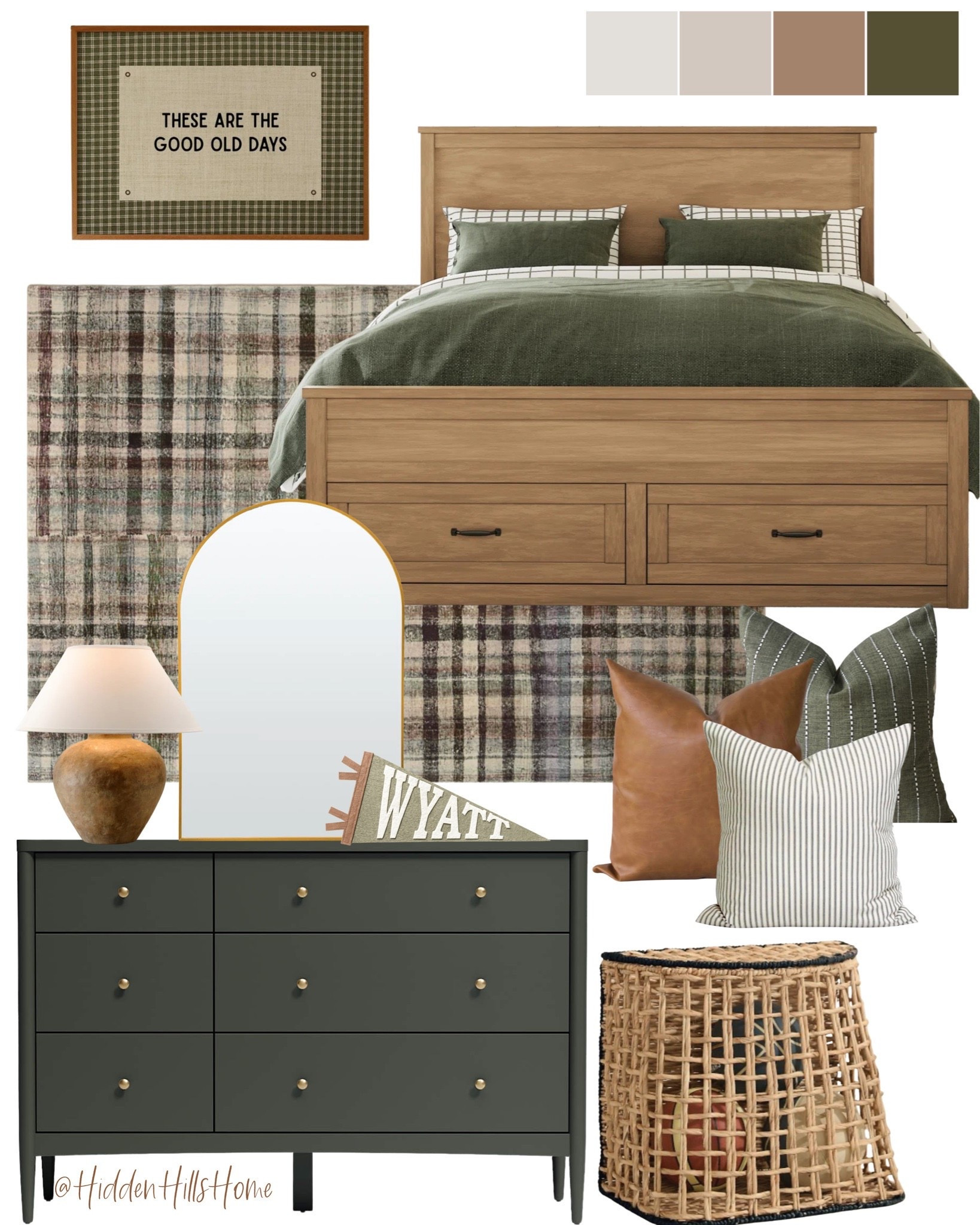 Boys bedroom decor ideas, boys room design, home decor, masculine bedroom, kids room, teen boys bedroom mood board, green and brown bedroom, kids bedroom inspiration #teen

#LTKHome #LTKSaleAlert #LTKKids