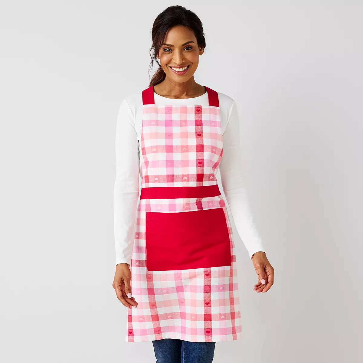Celebrate Together™ Valentine's Day Dobby Woven Plaid Apron | Kohl's