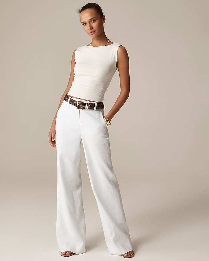 Carolina flare pant in stretch linen blend | J. Crew US
