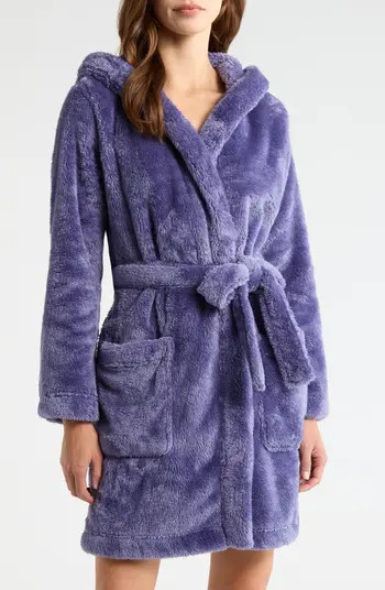Aarti Faux Shearling Hooded Robe | Nordstrom