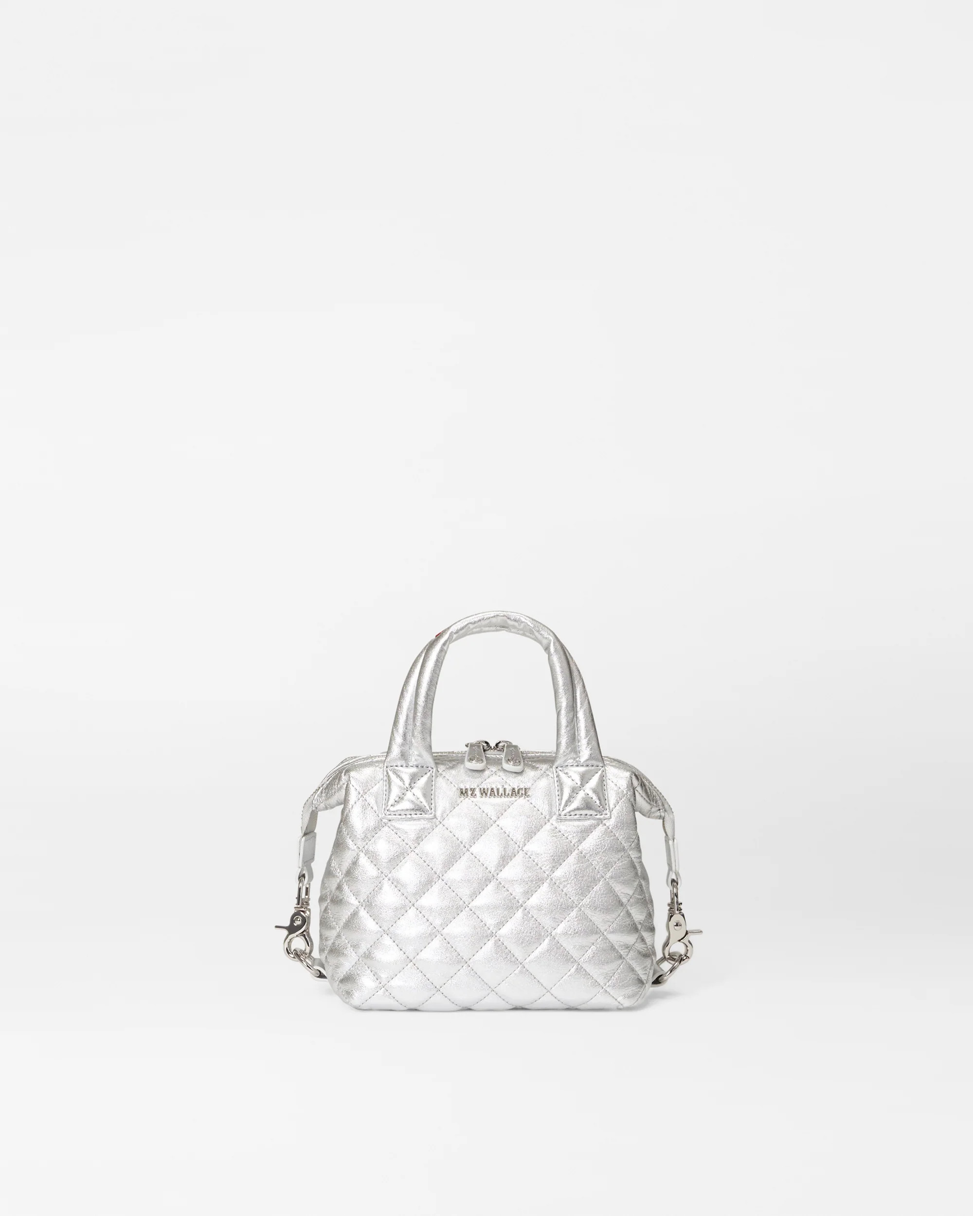Silver Metallic Leather Micro Sutton | MZ Wallace