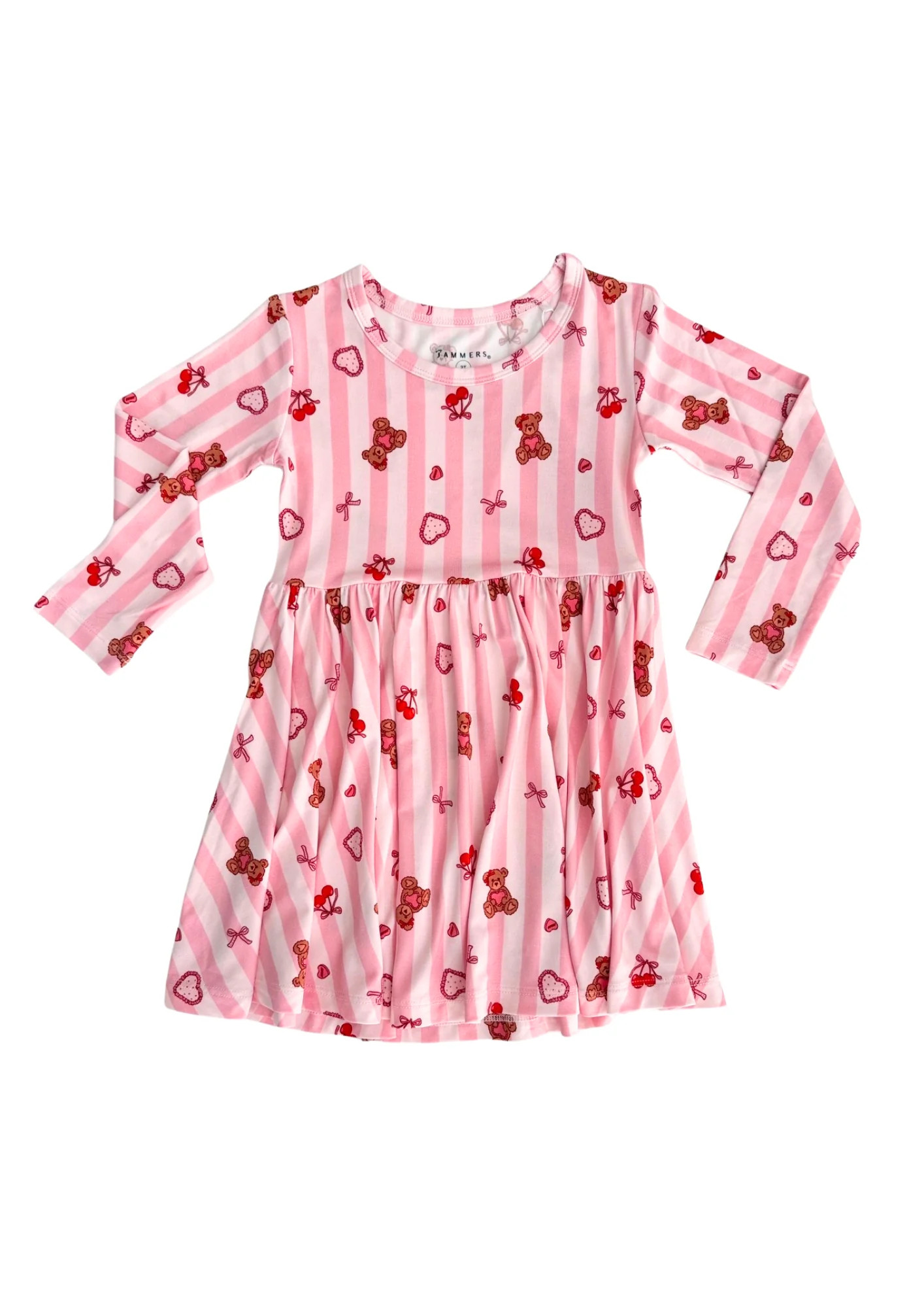 Love You Bear-y Much Long Sleeve Twirl Dress | In My Jammers