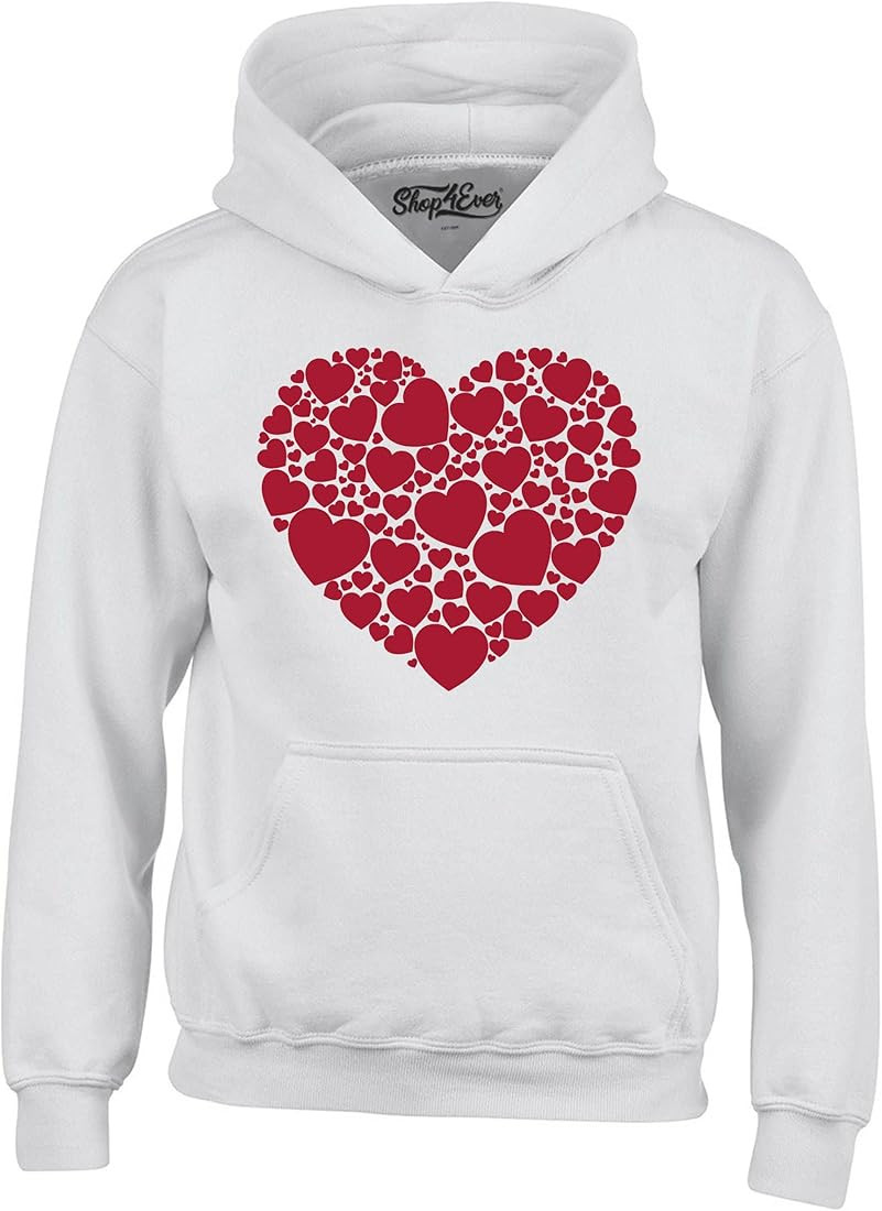 shop4ever Red Heart Love Cloud Valentine's Day Hoodie Sweatshirts | Amazon (US)