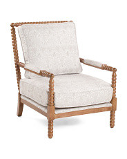 37in Herie Snakehead Accent Chair With Spindle Wood Trim | Furniture & Lighting | Marshalls | Marshalls