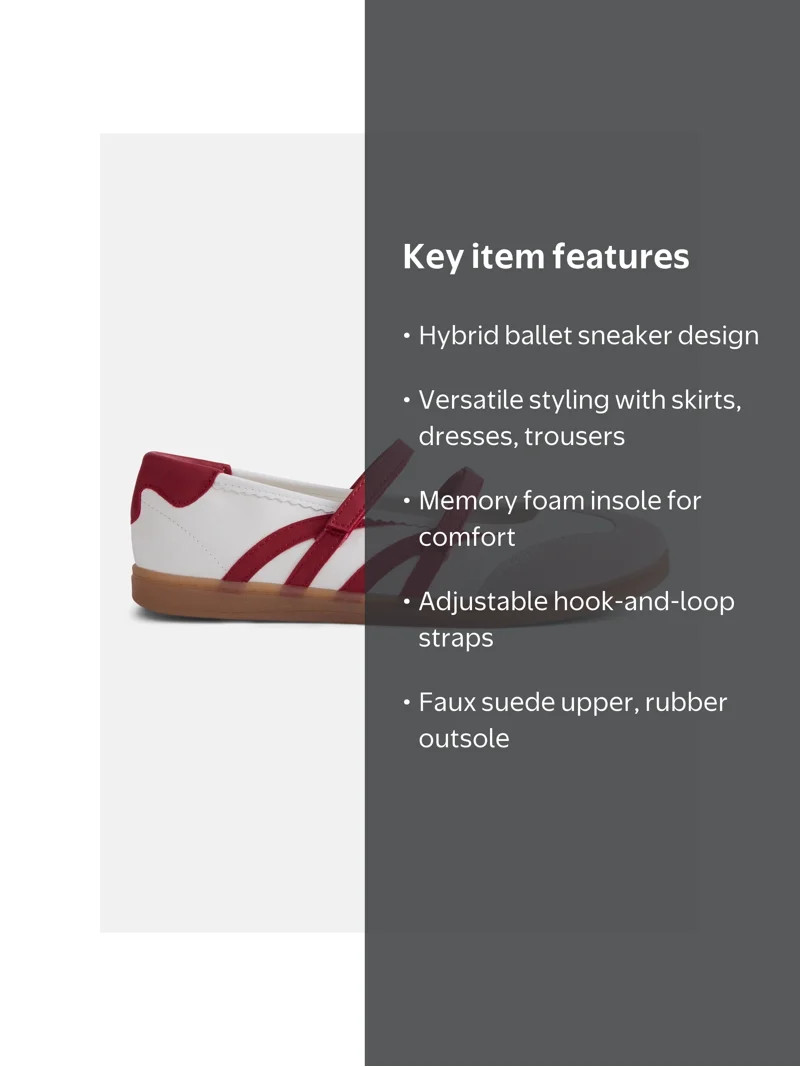 No Boundaries Women\u2019s Strappy Ballet Sneakers | Walmart (US)