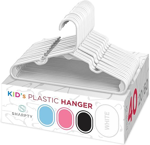 Sharpty Kids Plastic Hangers, Children's Hangers for Baby, Toddler, and Child Clothes - Everyday ... | Amazon (US)