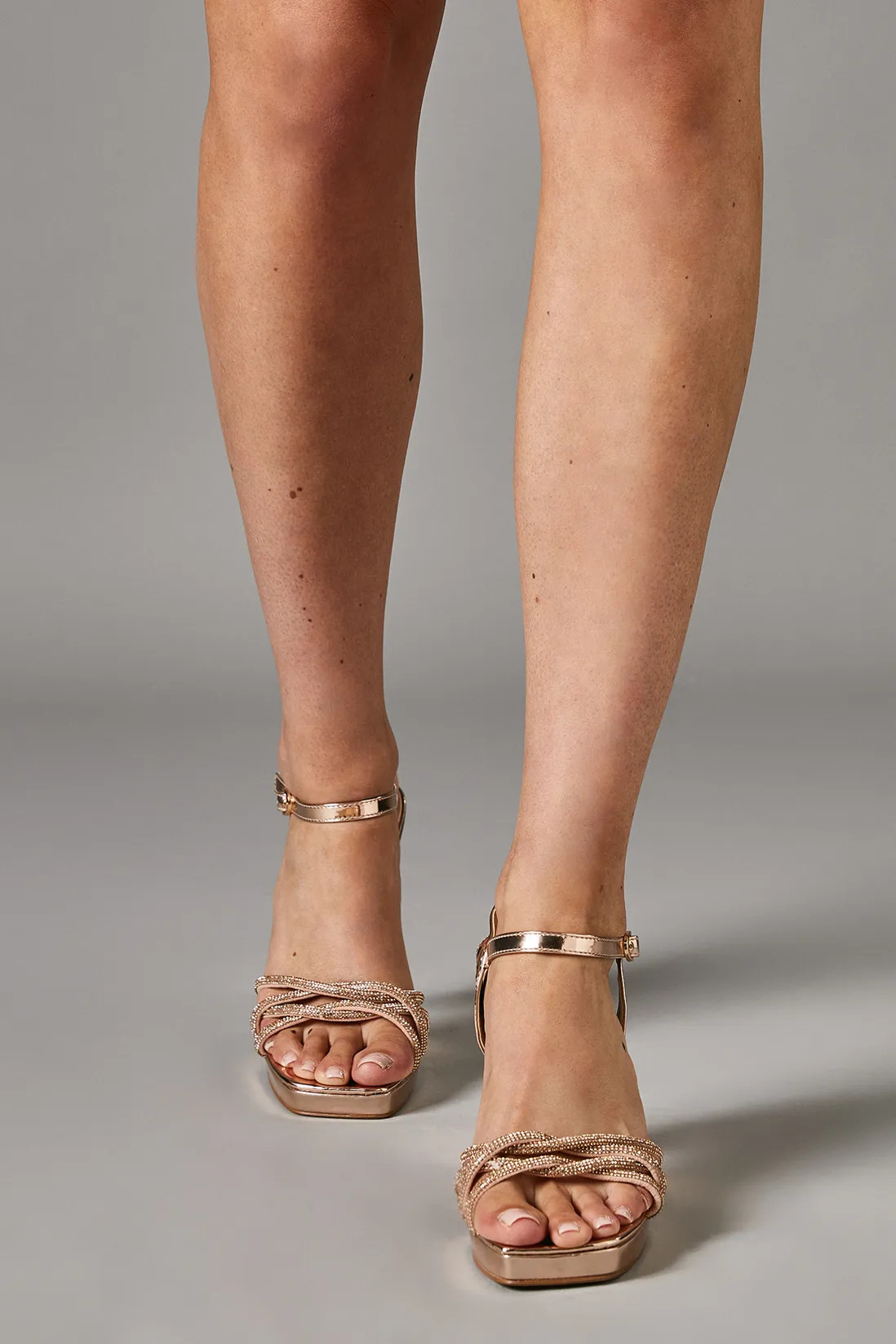 Heels | Taylor Faux Leather Diamante Platform Heel Sandals | Coast | Debenhams UK