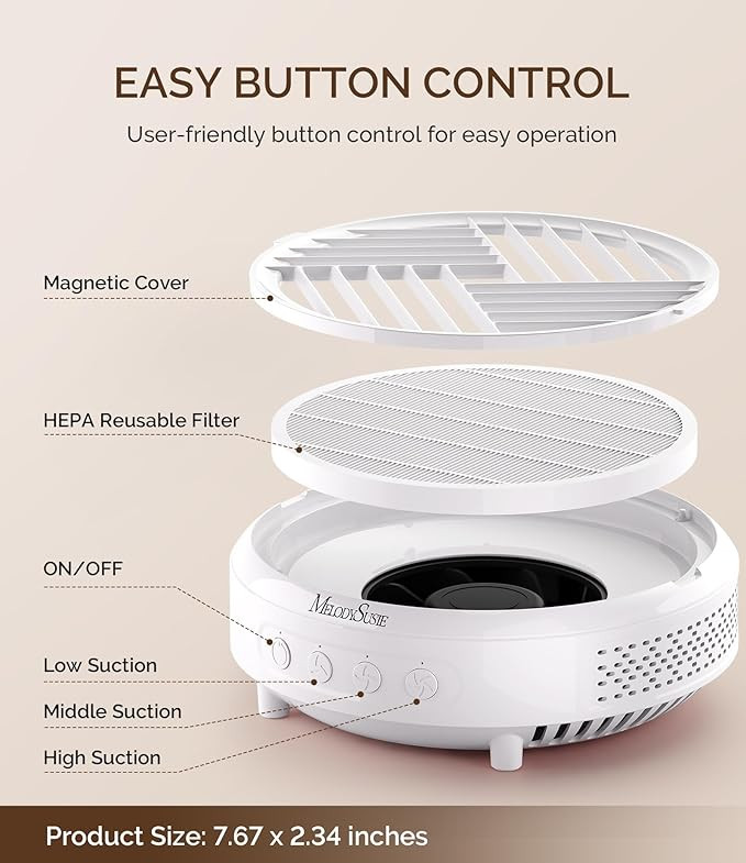 MelodySusie Nail Dust Collector,Compact Vacuum Fan Dust Collector for Beginner with Reusable Filt... | Amazon (US)