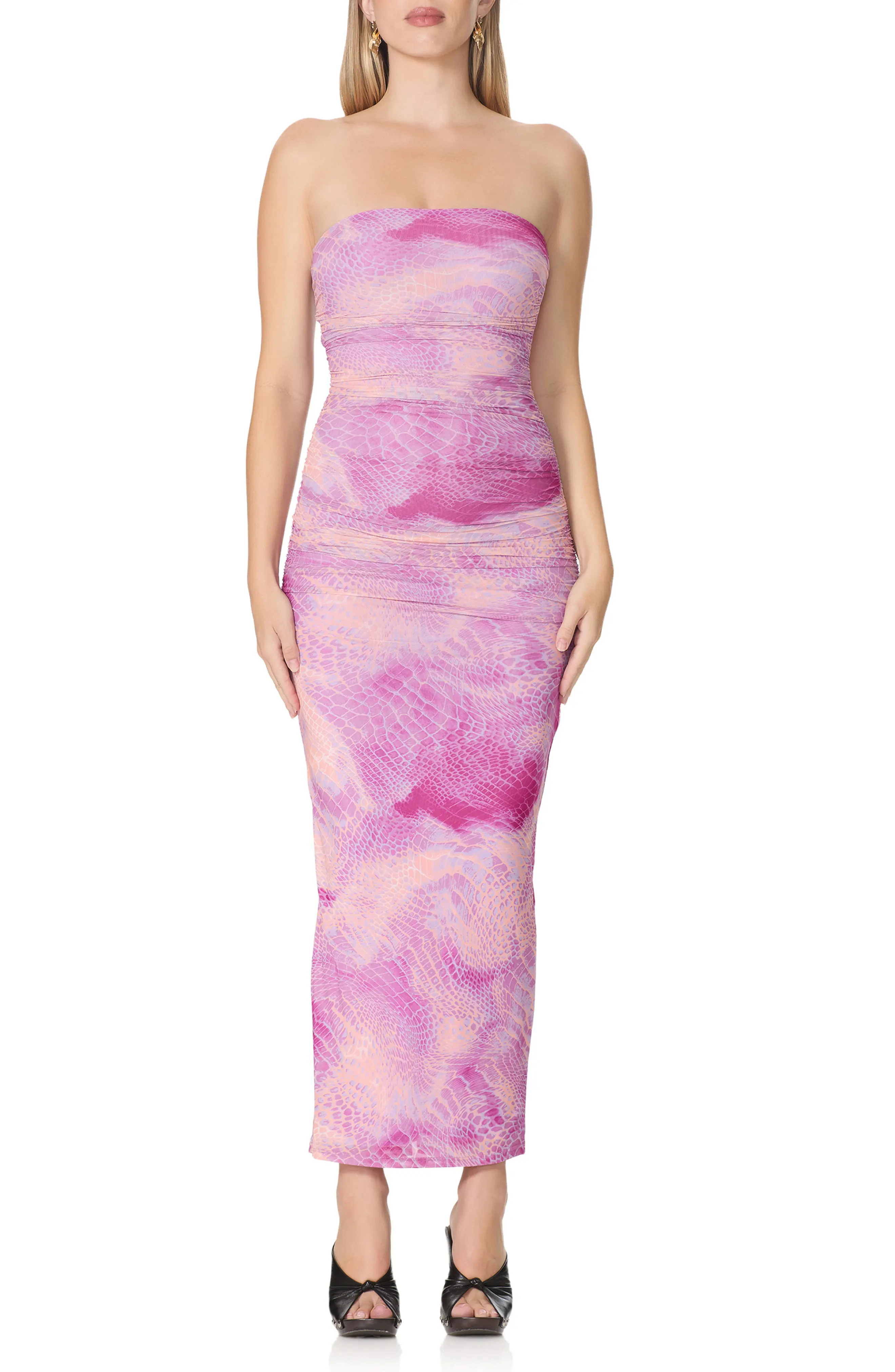 AFRM Marlo Strapless Mesh Maxi Dress (Women) | Nordstrom | Nordstrom