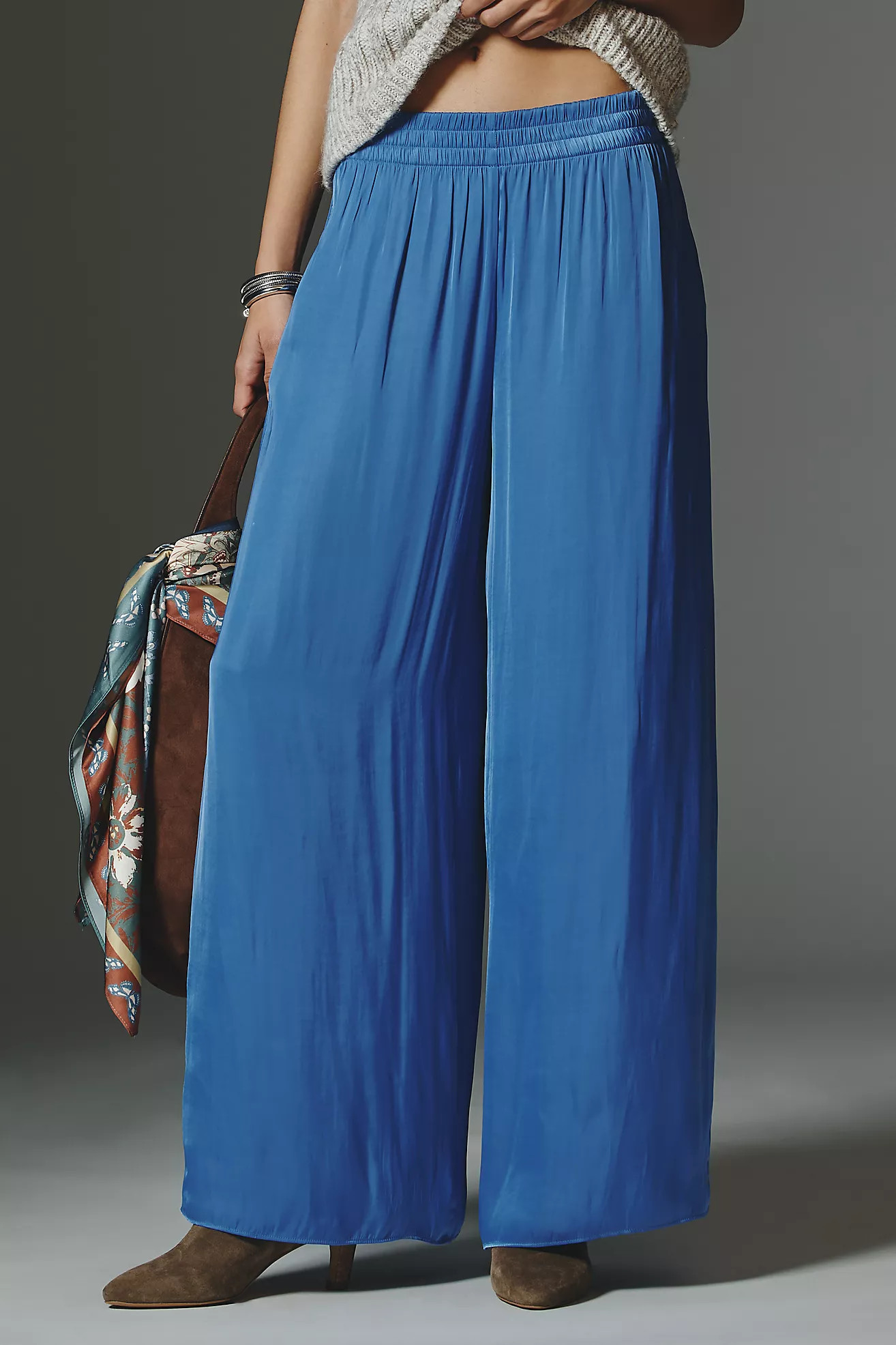 Maeve Draped Wide-Leg Pull-On Pants | Anthropologie (US)