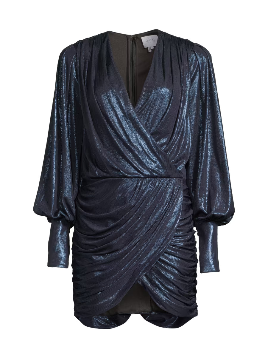 Gathered Lamé Minidress | Saks Fifth Avenue