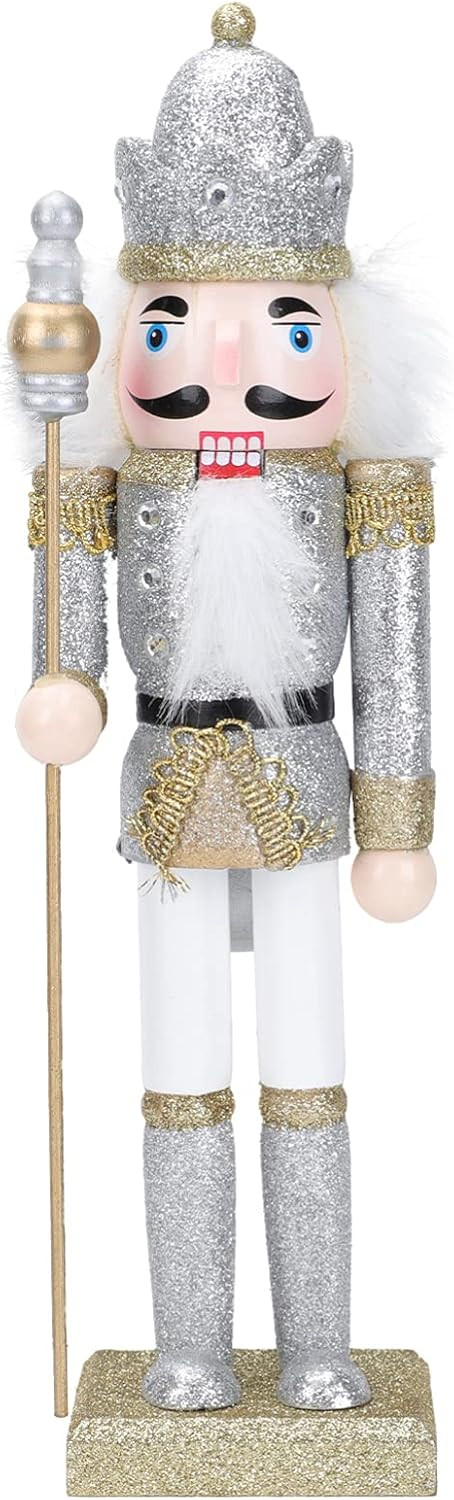 Amosfun Christmas Wood Soldier Nutcracker Ornament Glitter Collectible Nutcracker Figures Toy Tra... | Amazon (UK)