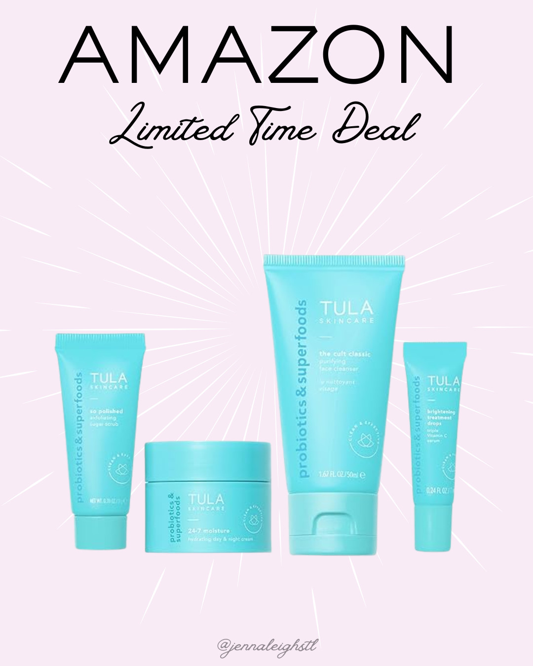Amazon limited time deal, 30% off the TULA Skin Care Best Sellers Mini Kit. Such a great way to try some of their most popular products or grab as a gift idea. 

 #LTKSaleAlert #LTKBeauty #LTKTravel