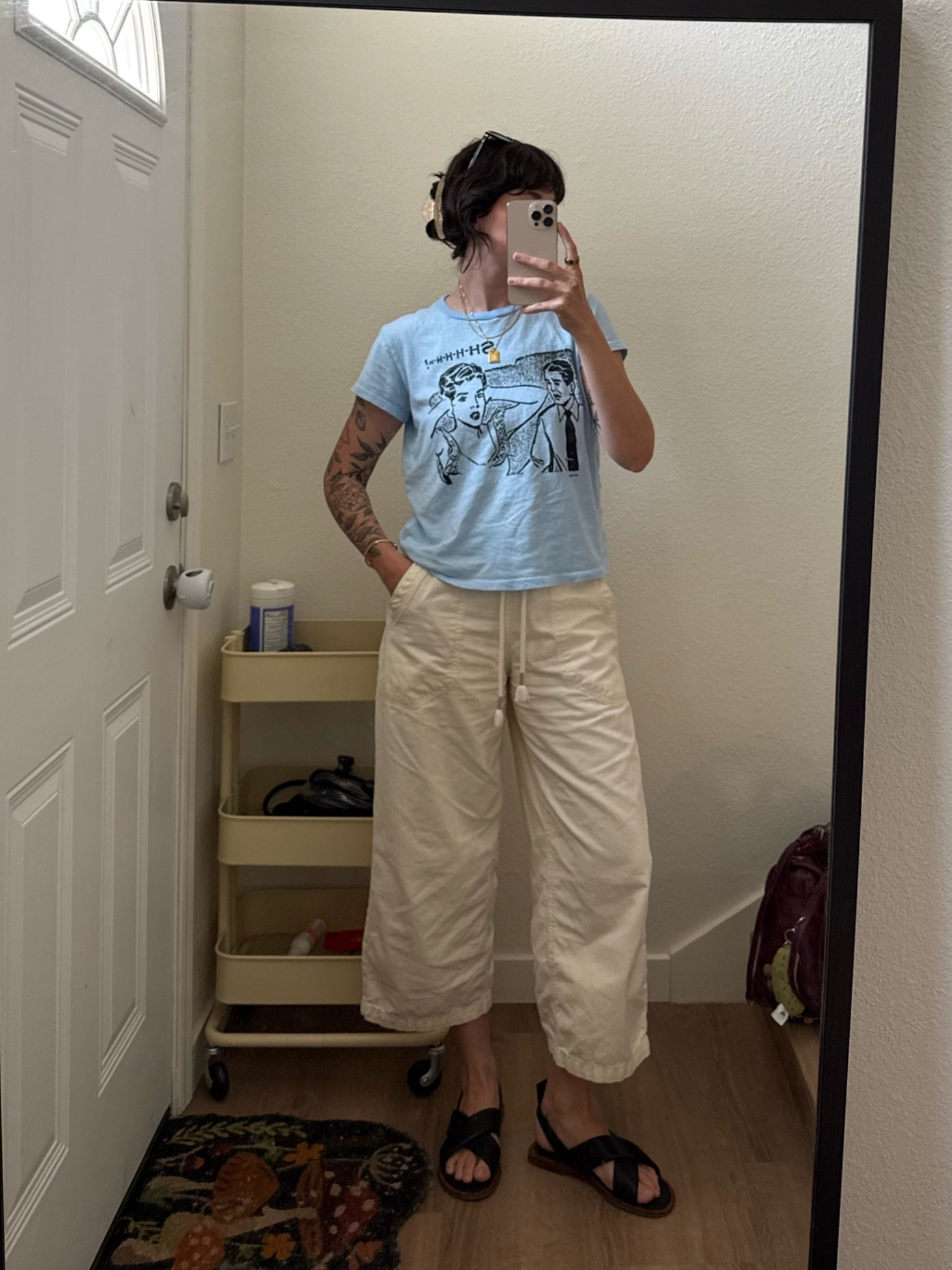 Aug 5 outfit of the day 🌙 shirt is sold out but linked the same tee, different prints! Linked multiple places to get the pants, and washes. Shoes are either/or, tagged on ig. Bag is late to work, code KT10 saves ya 10%!

#LTKSaleAlert #LTKootd