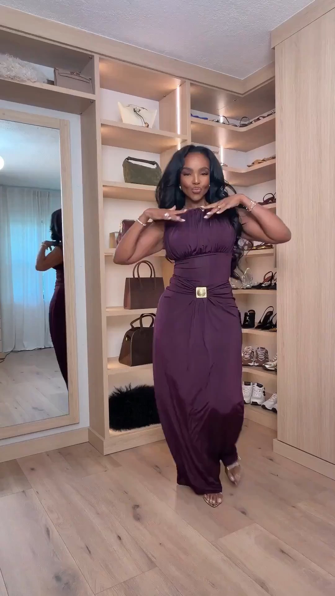 This is one of those dresses softly draped, ultra-flattering, and designed to move with you. It’s a timeless silhouette that works year after year, making it a smart long-term shopping strategy where the cost per wear keeps dropping.

Perfect for weddings, formal dinners, cocktail events, holiday parties, and elegant nights out.

📏 Sizing  
Dress: Size Small  
Heels: True to size  

📐 Measurements  
Height: 5'4"  
Weight: 138 lbs  
Bust: 34D  
Waist: 27"  
Hips: 40"

This piece can be styled multiple ways — wear it as-is for a classic statement or elevate it with bold jewelry or a structured coat for a whole new look.

Save this post and tap to get details.

Follow me on Instagram and YouTube @kirasfashionfinds 


#LTKValentine