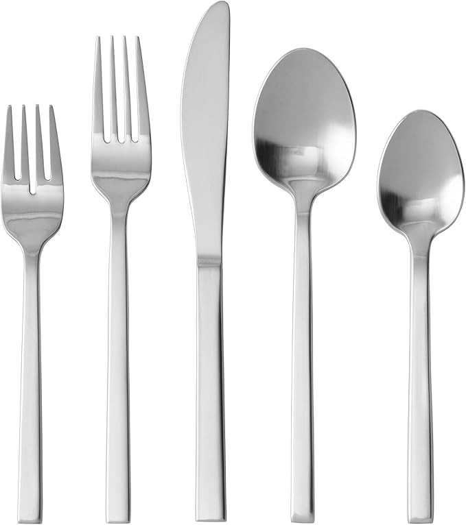 FORTESSA Arezzo 18/10 Stainless Steel Flatware, 20 Piece Place Setting With Table Knives, Forks a... | Amazon (US)